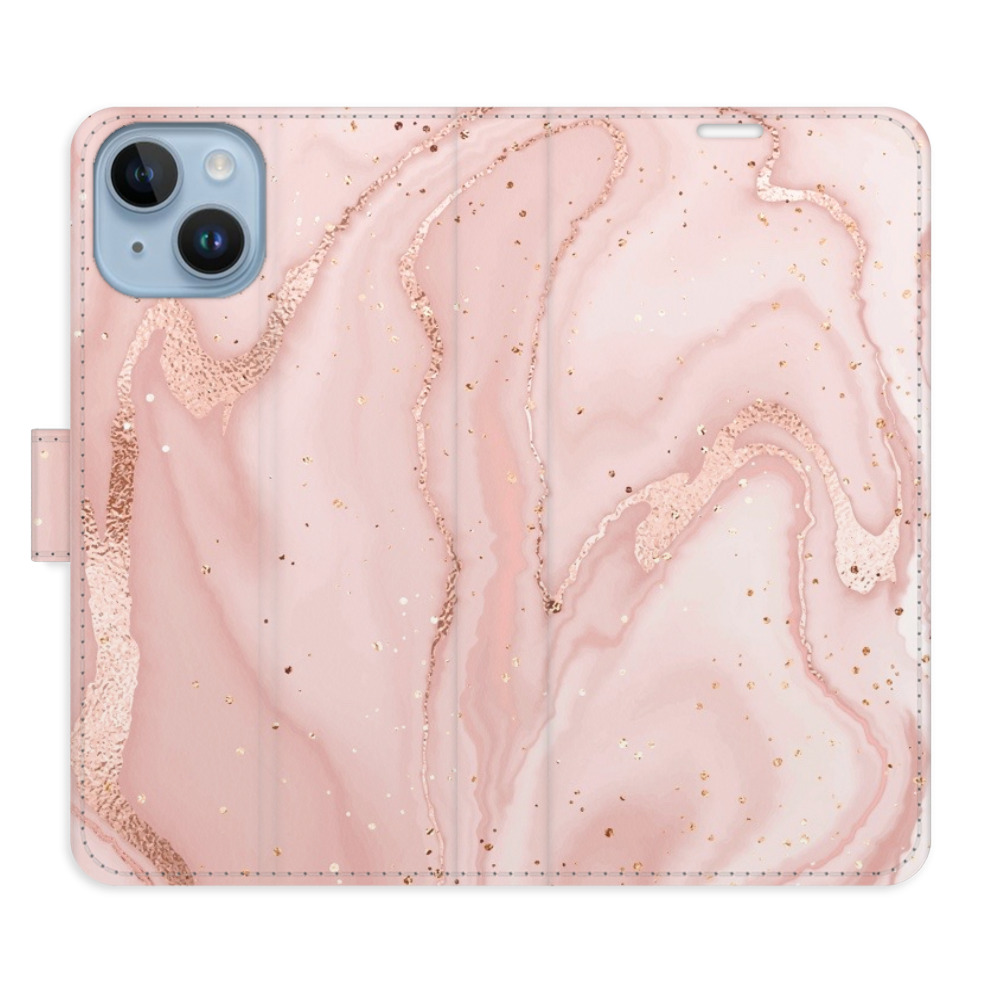 Flipové puzdro iSaprio - RoseGold Marble - iPhone 14