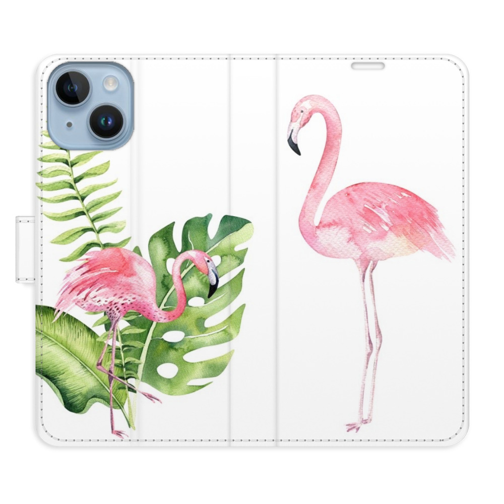 Flipové puzdro iSaprio - Flamingos - iPhone 14