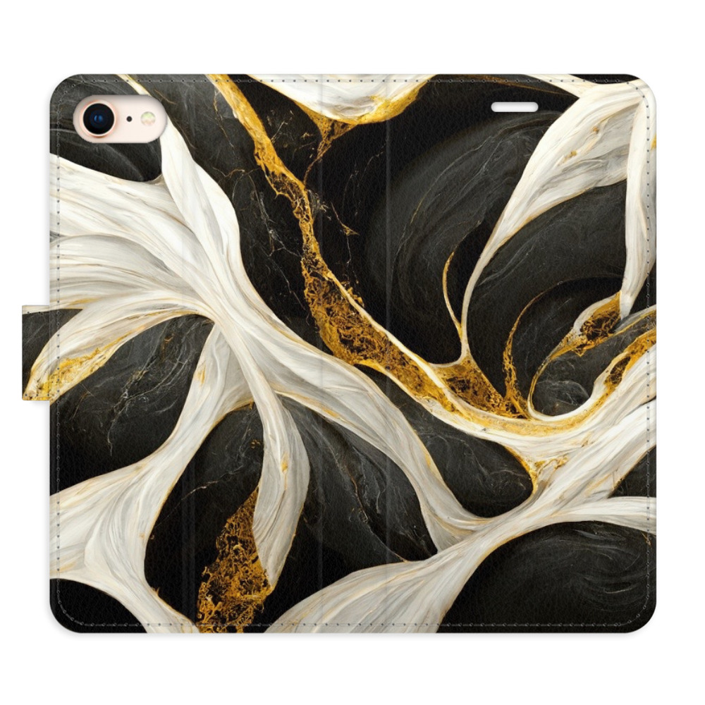Flipové puzdro iSaprio - BlackGold Marble - iPhone 7/8/SE 2020