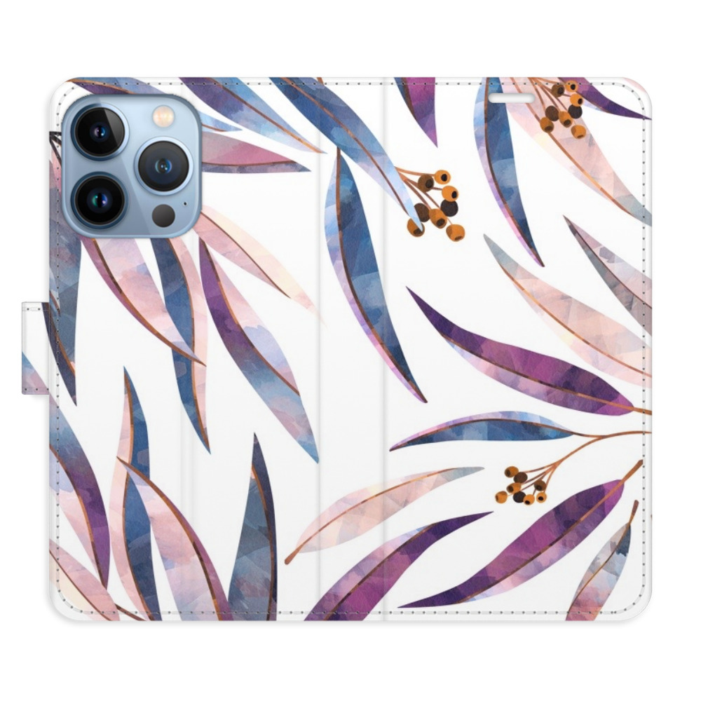 Flipové puzdro iSaprio - Ornamental Leaves - iPhone 13 Pro