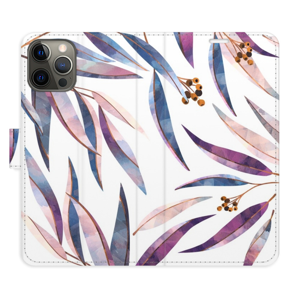 Flipové puzdro iSaprio - Ornamental Leaves - iPhone 12/12 Pro