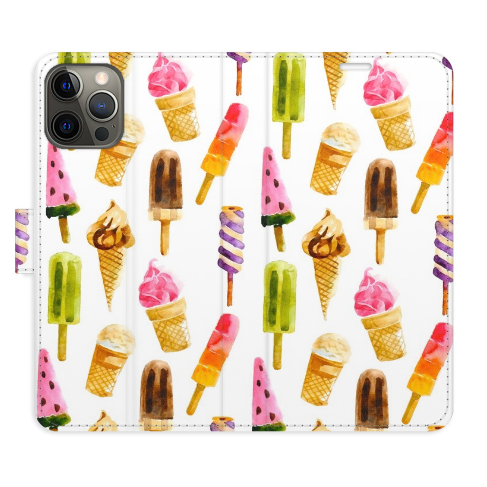 Flipové puzdro iSaprio - Ice Cream Pattern - iPhone 12/12 Pro
