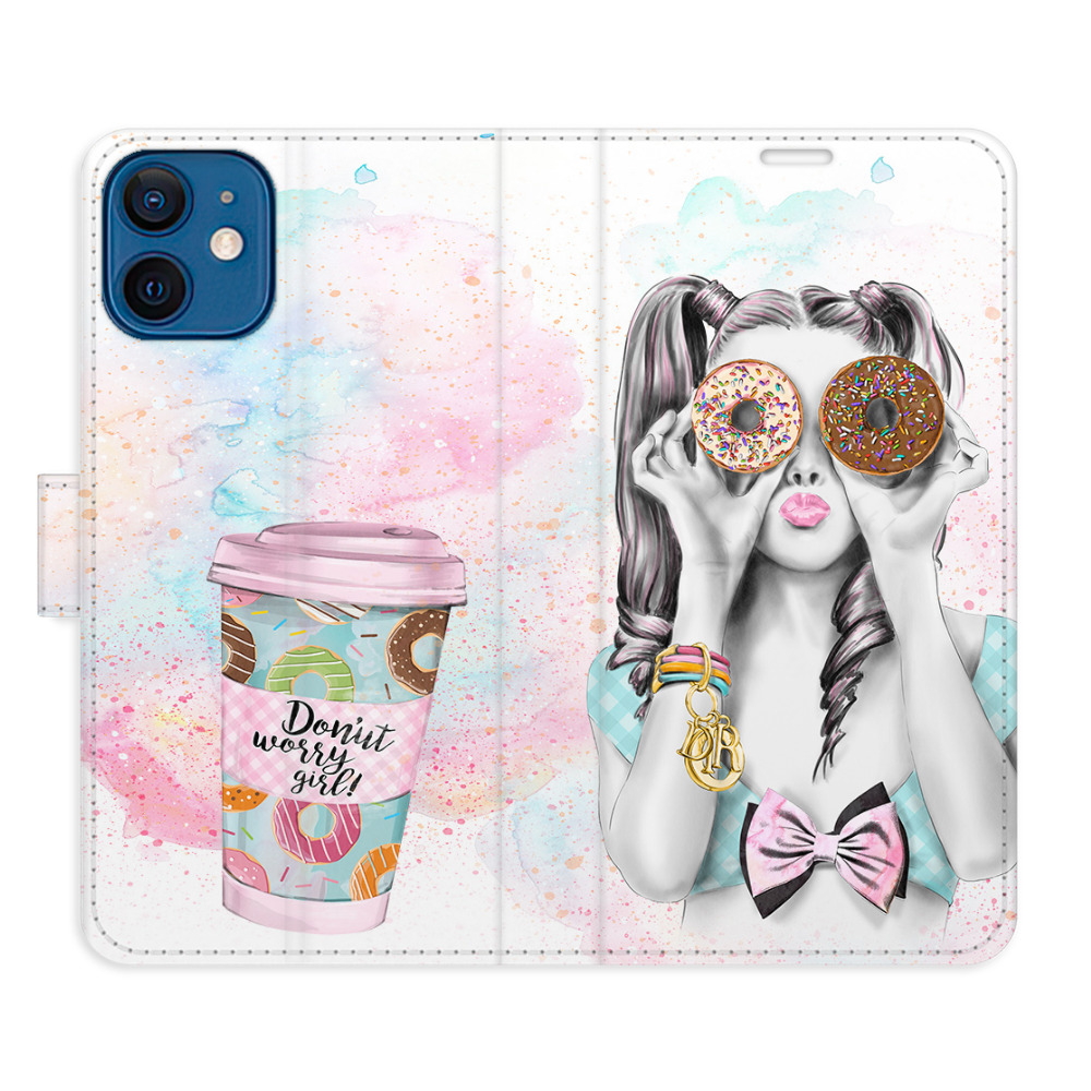 Flipové puzdro iSaprio - Donut Worry Girl - iPhone 12 mini