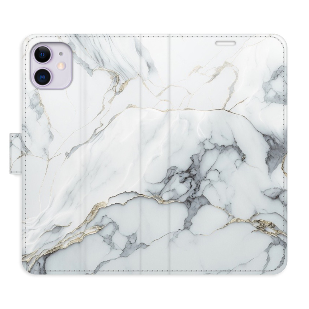Flipové puzdro iSaprio - SilverMarble 15 - iPhone 11