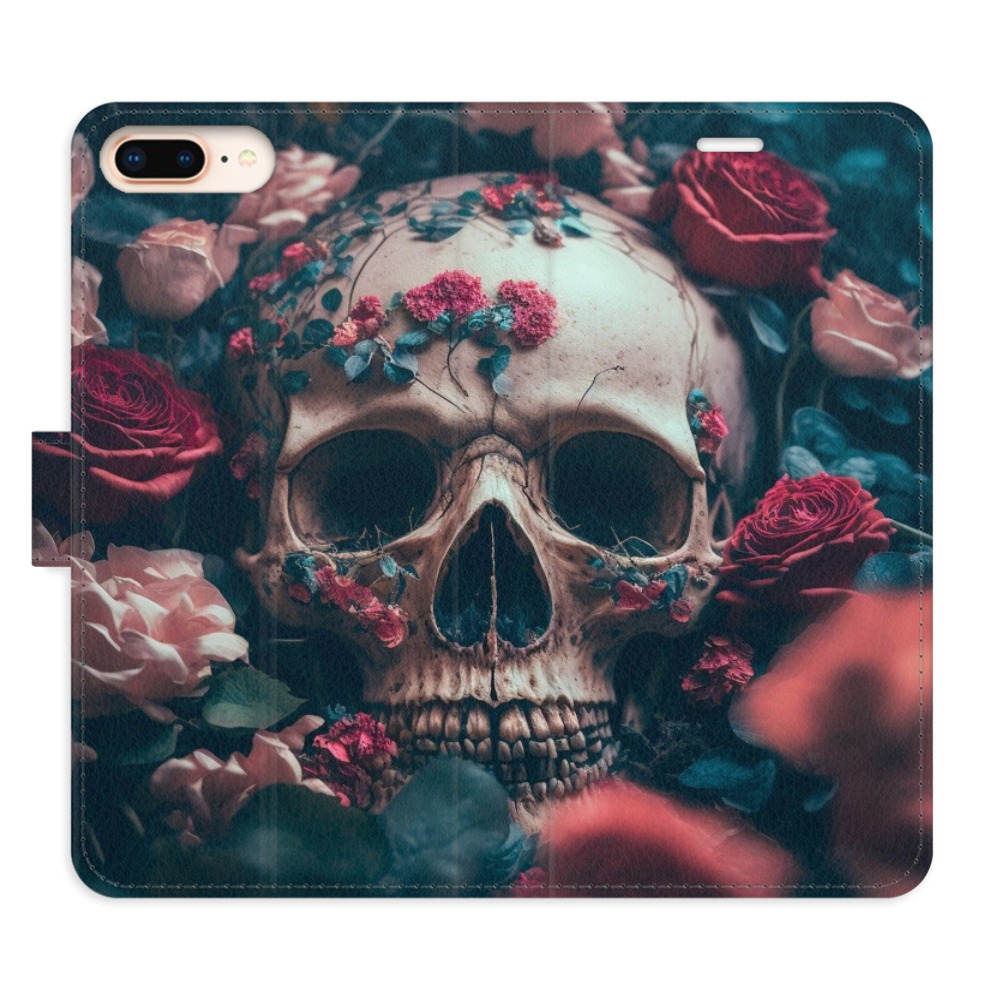 Flipové puzdro iSaprio - Skull in Roses 02 - iPhone 7 Plus