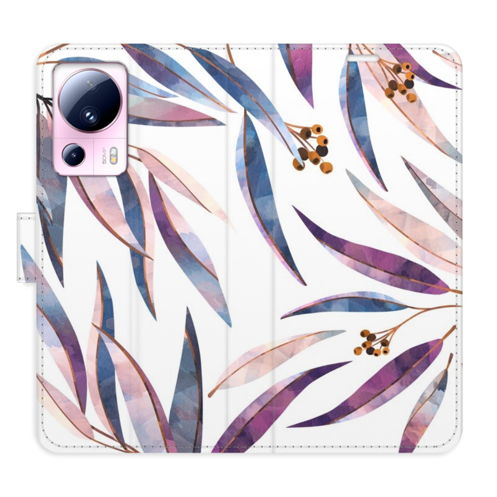 Flipové puzdro iSaprio - Ornamental Leaves - Xiaomi 13 Lite