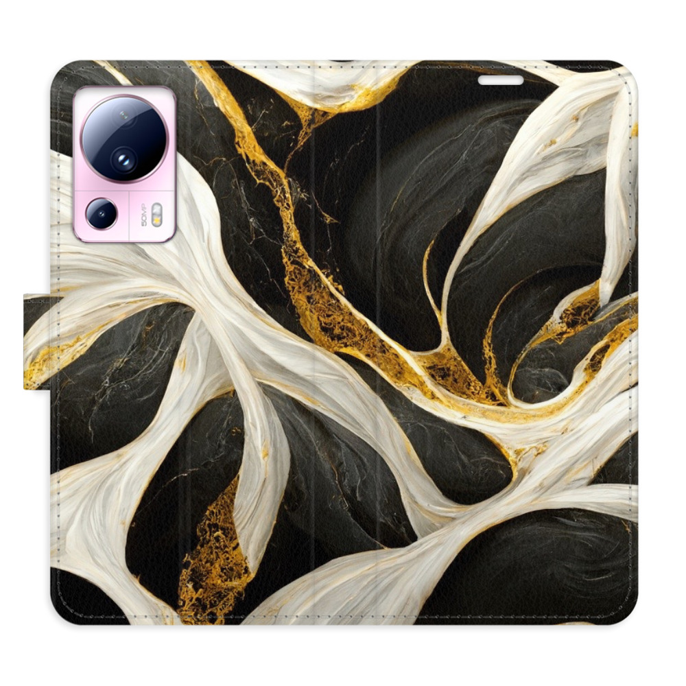 Flipové puzdro iSaprio - BlackGold Marble - Xiaomi 13 Lite