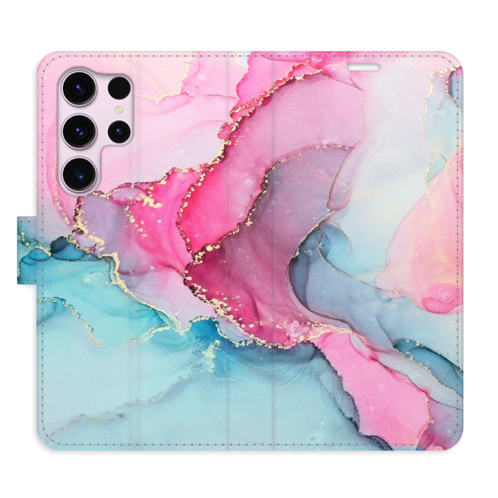 Flipové puzdro iSaprio - PinkBlue Marble - Samsung Galaxy S23 Ultra