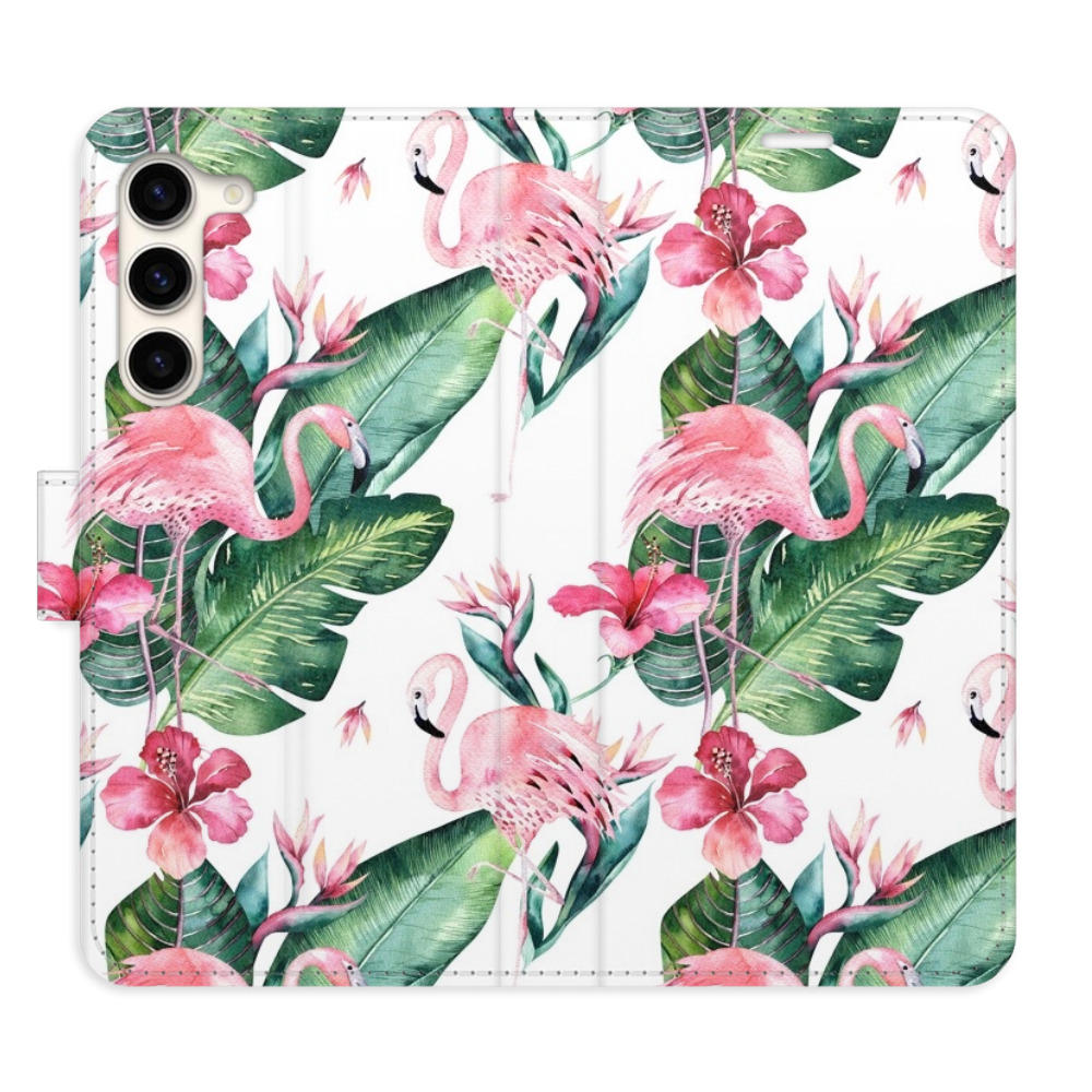 Flipové puzdro iSaprio - Flamingos Pattern - Samsung Galaxy S23+ 5G