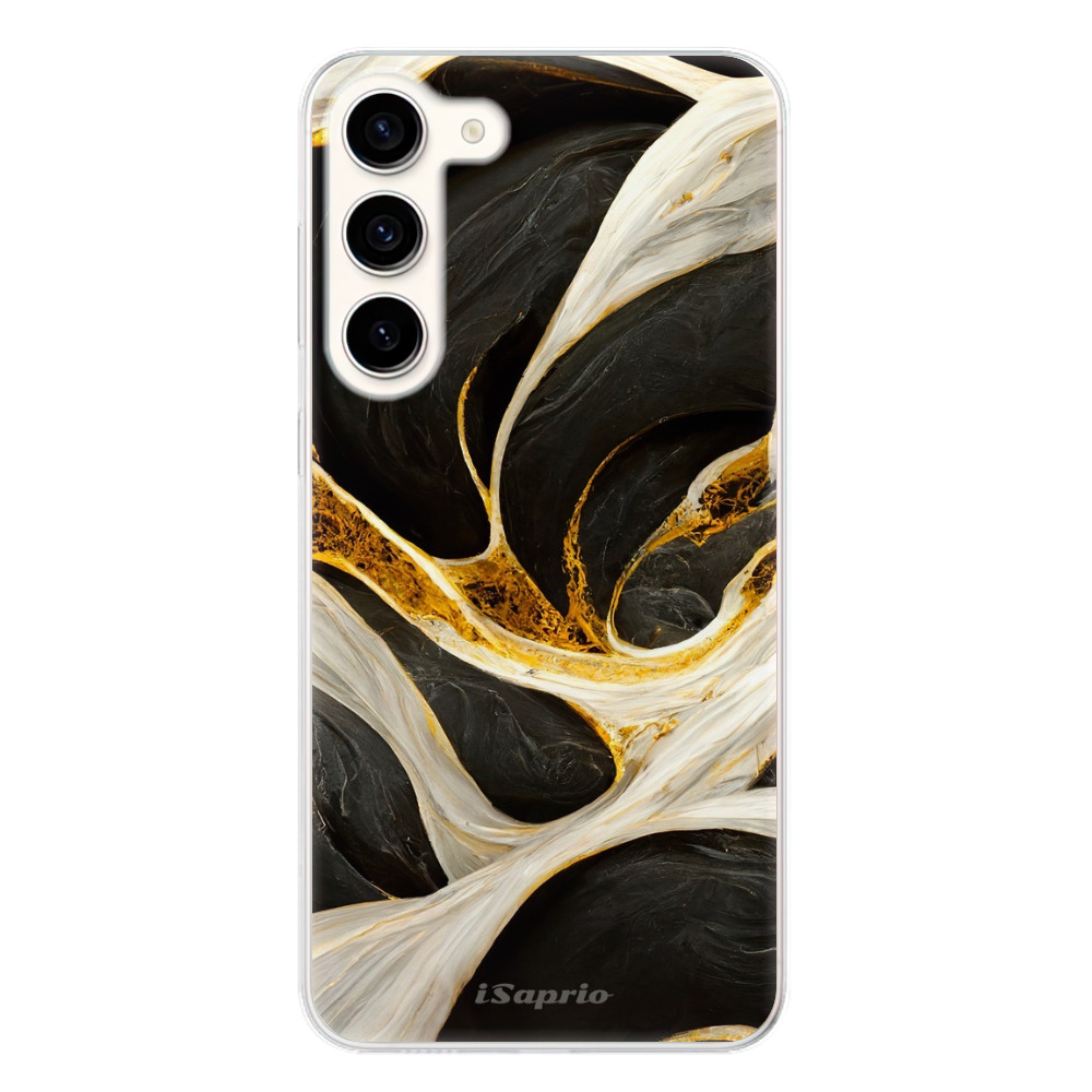 Odolné silikónové puzdro iSaprio - Black and Gold - Samsung Galaxy S23+ 5G