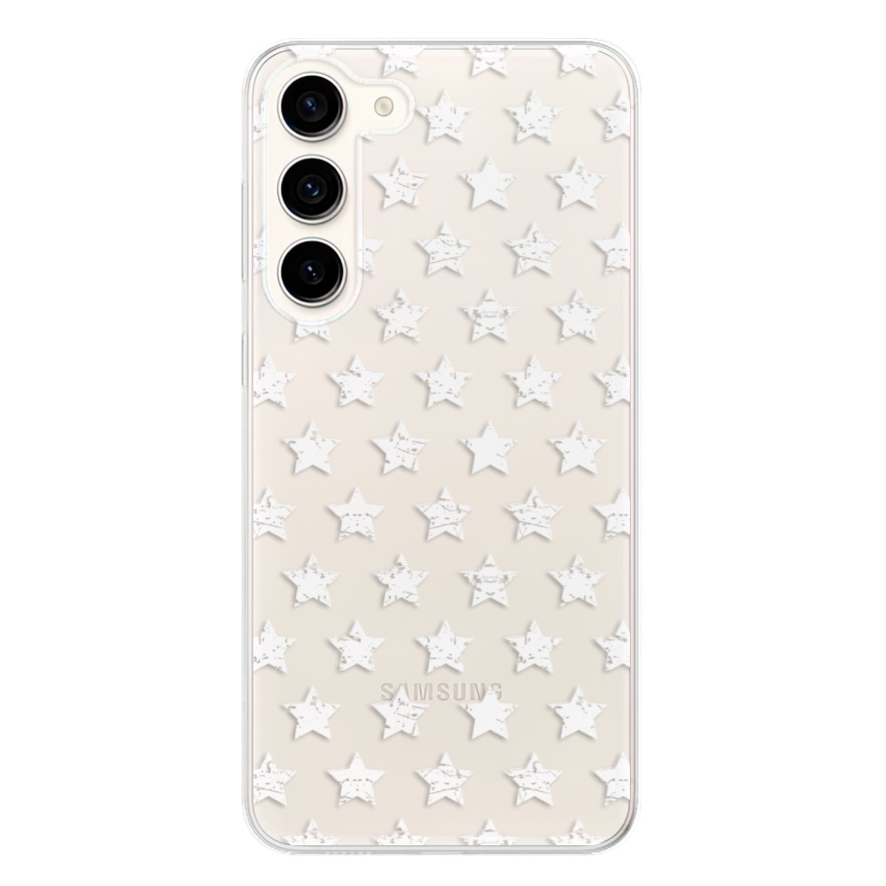 Odolné silikónové puzdro iSaprio - Stars Pattern - white - Samsung Galaxy S23+ 5G