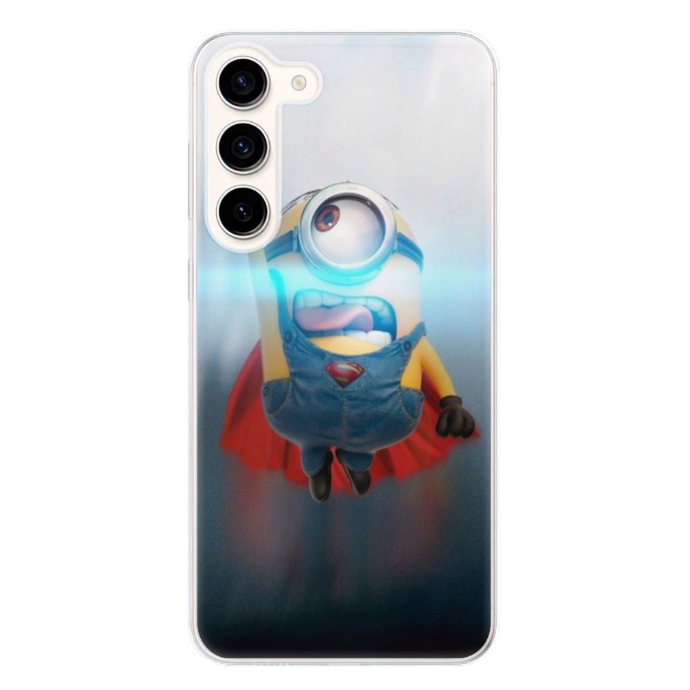 Odolné silikónové puzdro iSaprio - Mimons Superman 02 - Samsung Galaxy S23+ 5G