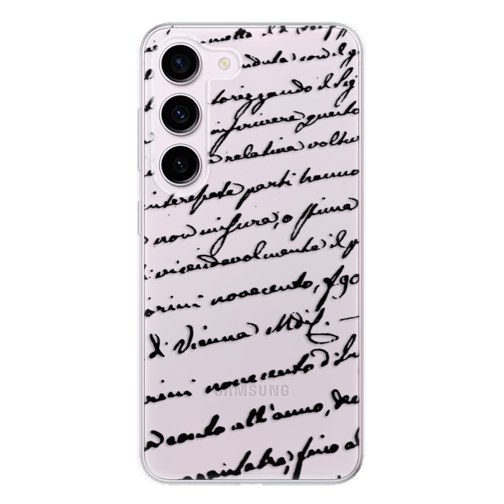 Odolné silikónové puzdro iSaprio - Handwriting 01 - black - Samsung Galaxy S23 5G
