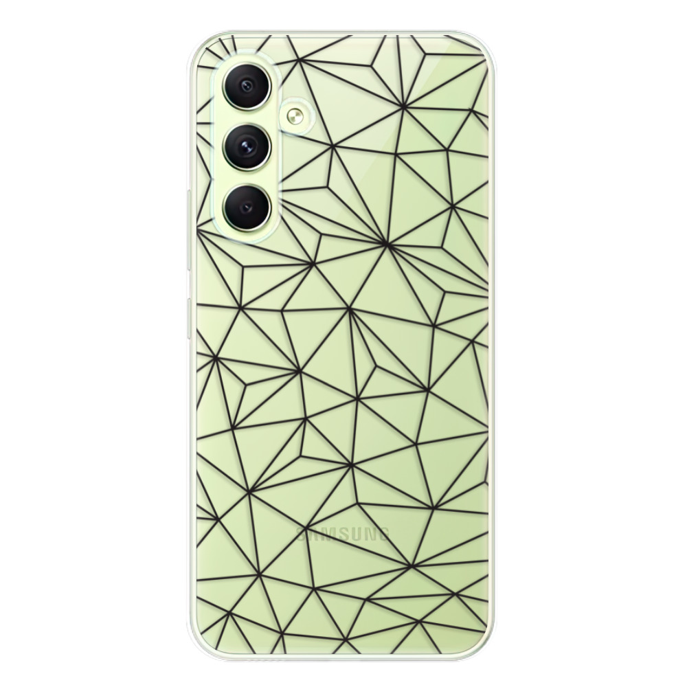 Odolné silikónové puzdro iSaprio - Abstract Triangles 03 - black - Samsung Galaxy A54 5G