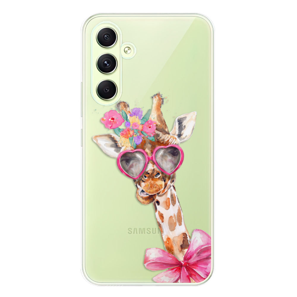 Odolné silikónové puzdro iSaprio - Lady Giraffe - Samsung Galaxy A54 5G