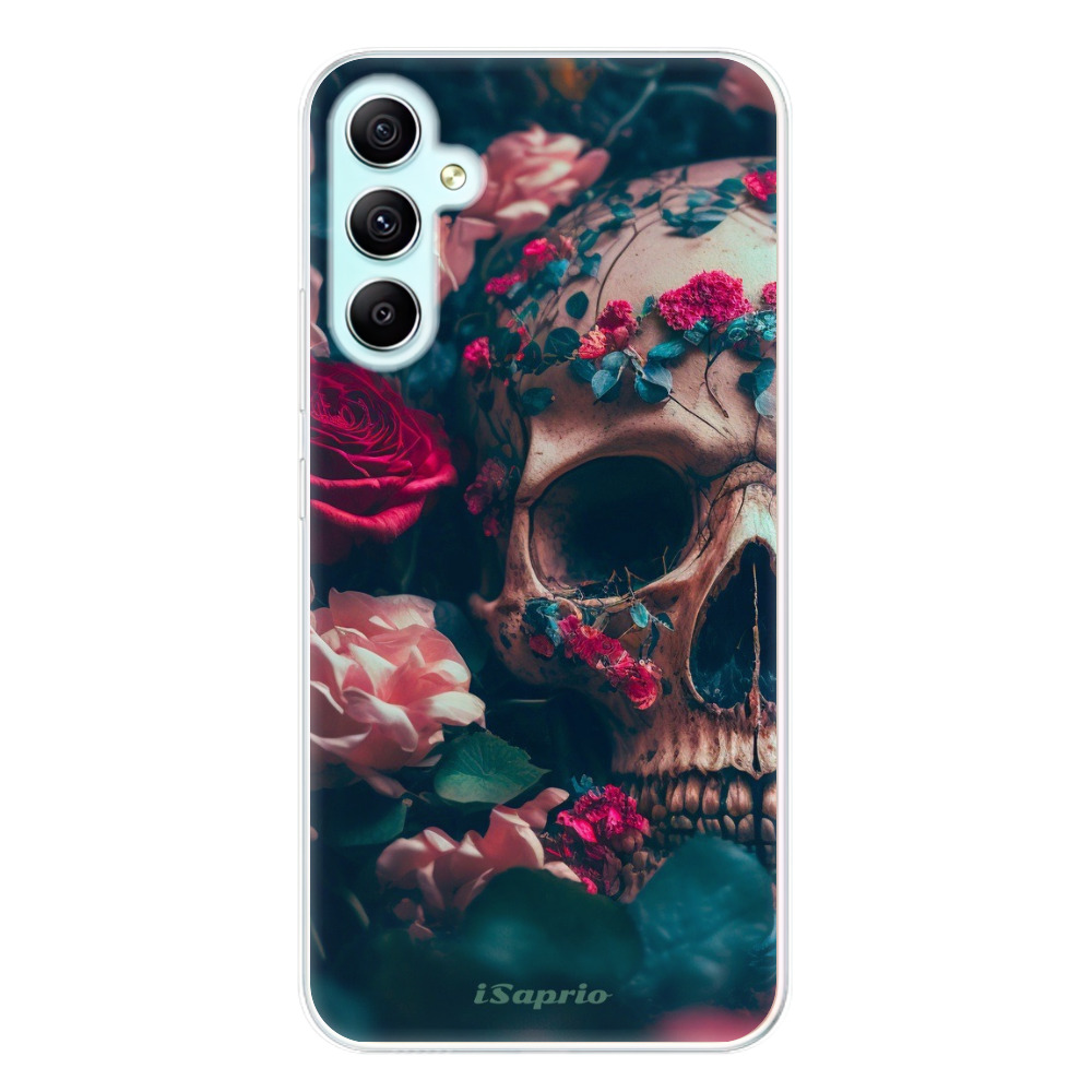 Odolné silikónové puzdro iSaprio - Skull in Roses - Samsung Galaxy A34 5G