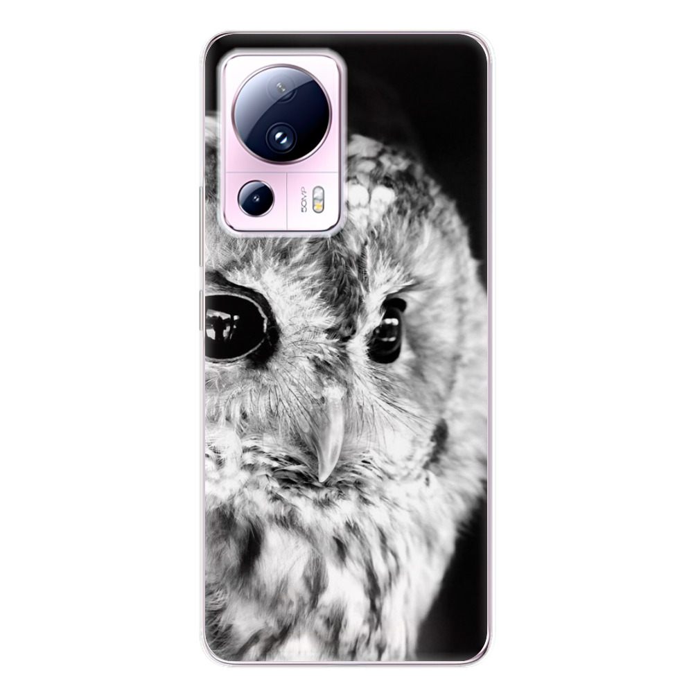 Odolné silikónové puzdro iSaprio - BW Owl - Xiaomi 13 Lite