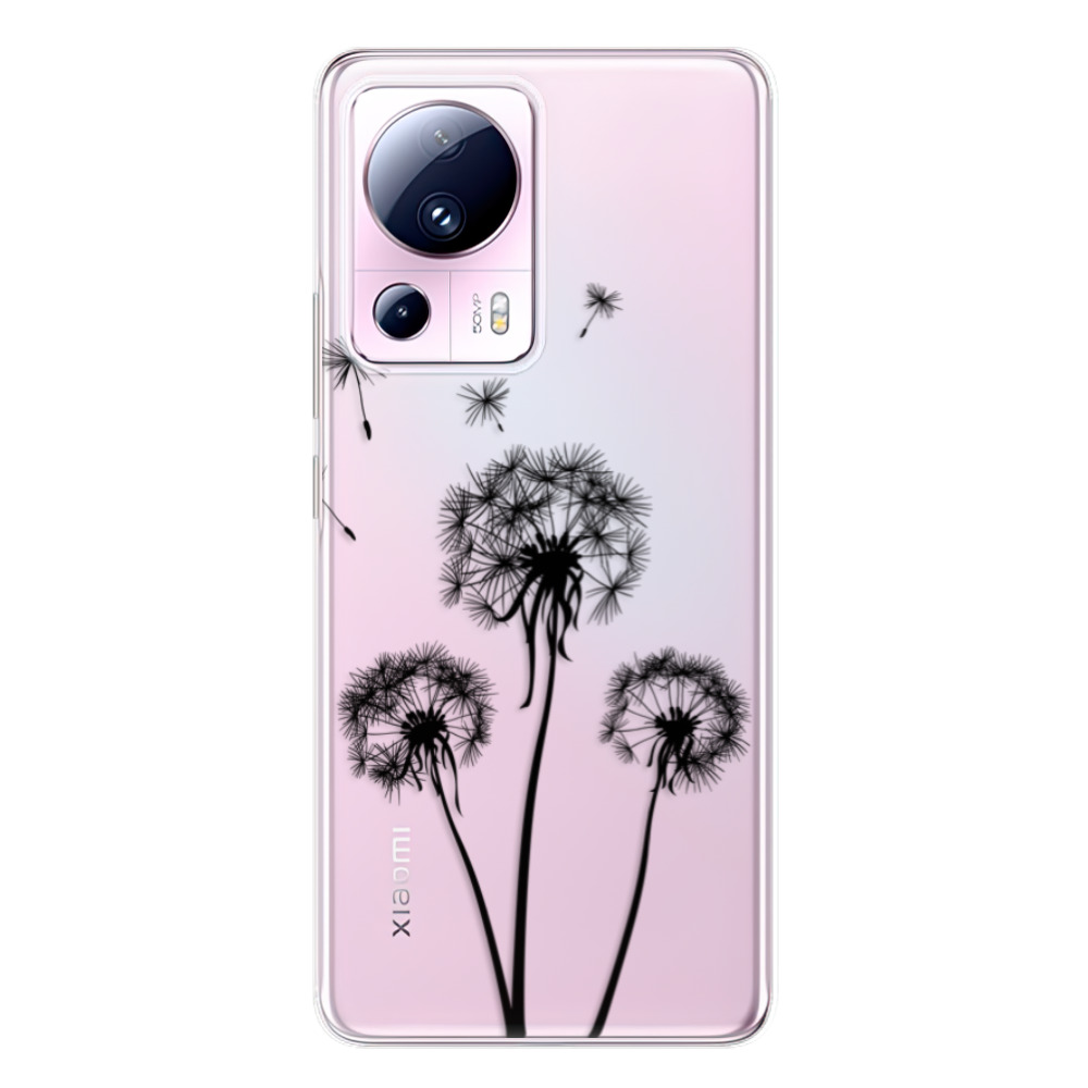 Odolné silikónové puzdro iSaprio - Three Dandelions - black - Xiaomi 13 Lite