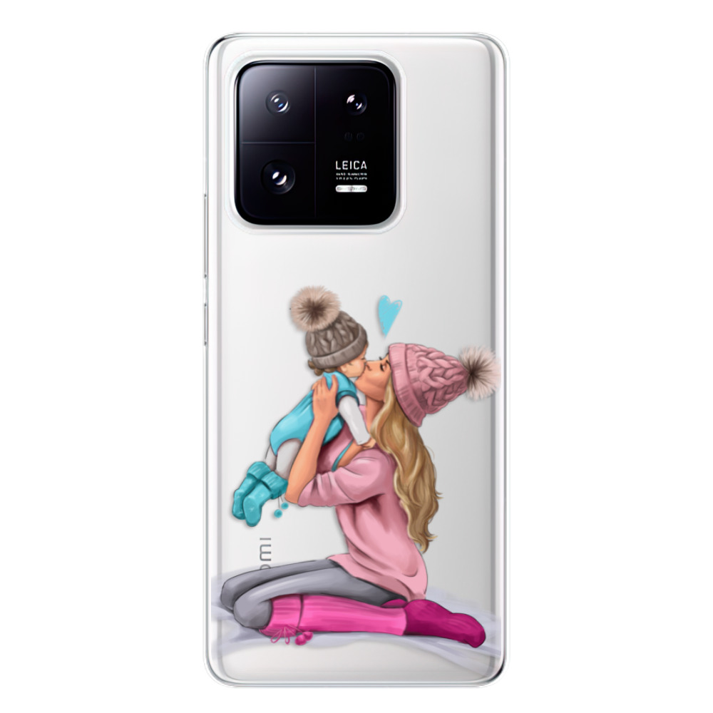 Odolné silikónové puzdro iSaprio - Kissing Mom - Blond and Boy - Xiaomi 13 Pro