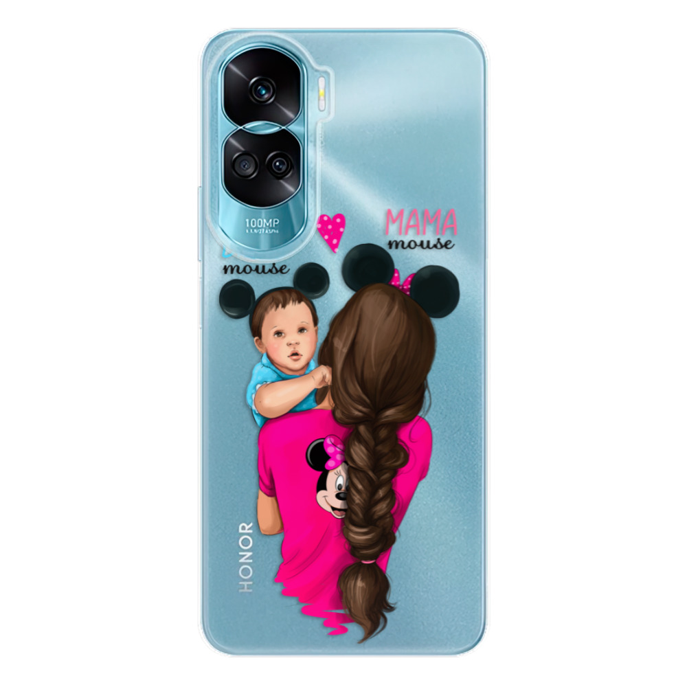 Odolné silikónové puzdro iSaprio - Mama Mouse Brunette and Boy - Honor 90 Lite 5G