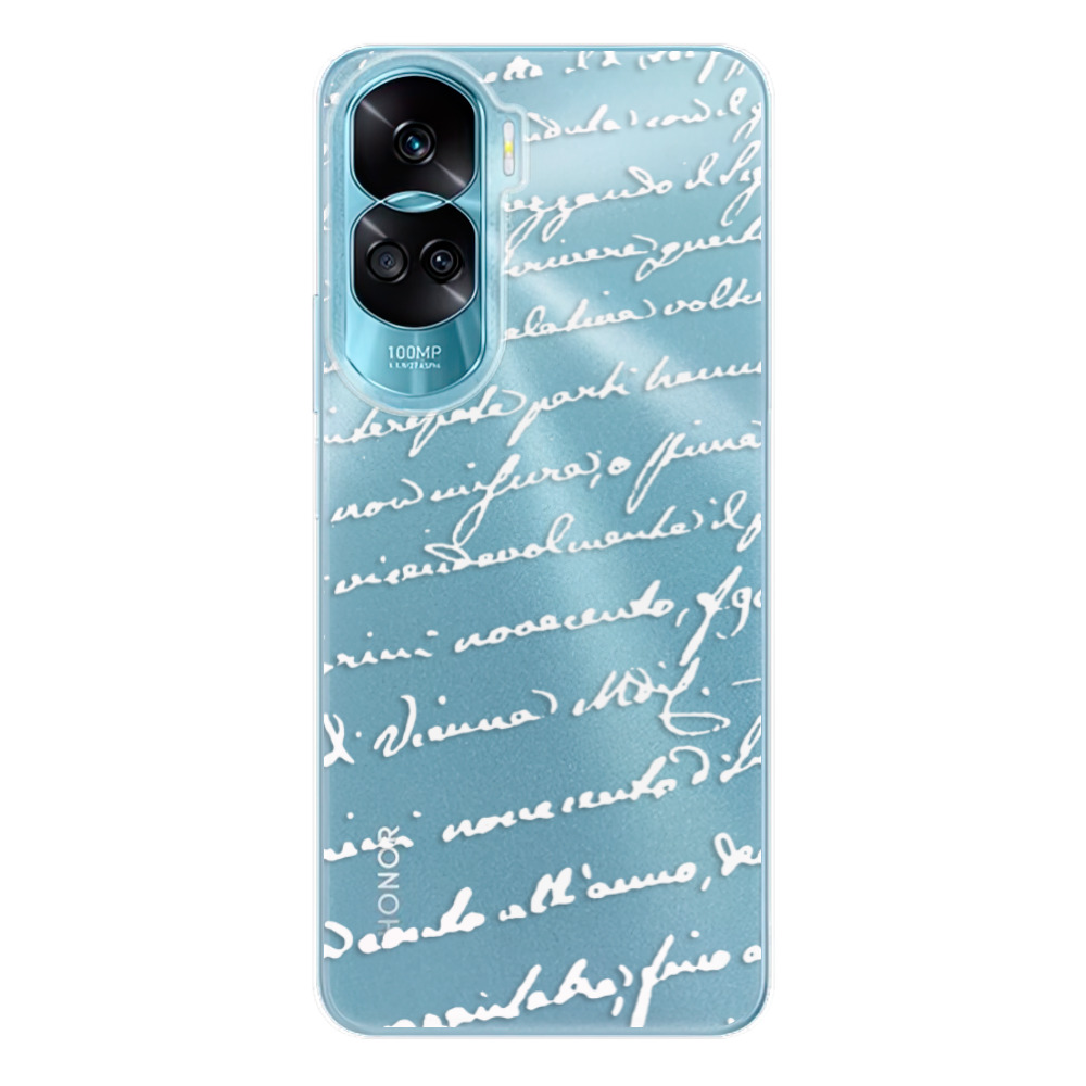 Odolné silikónové puzdro iSaprio - Handwriting 01 - white - Honor 90 Lite 5G