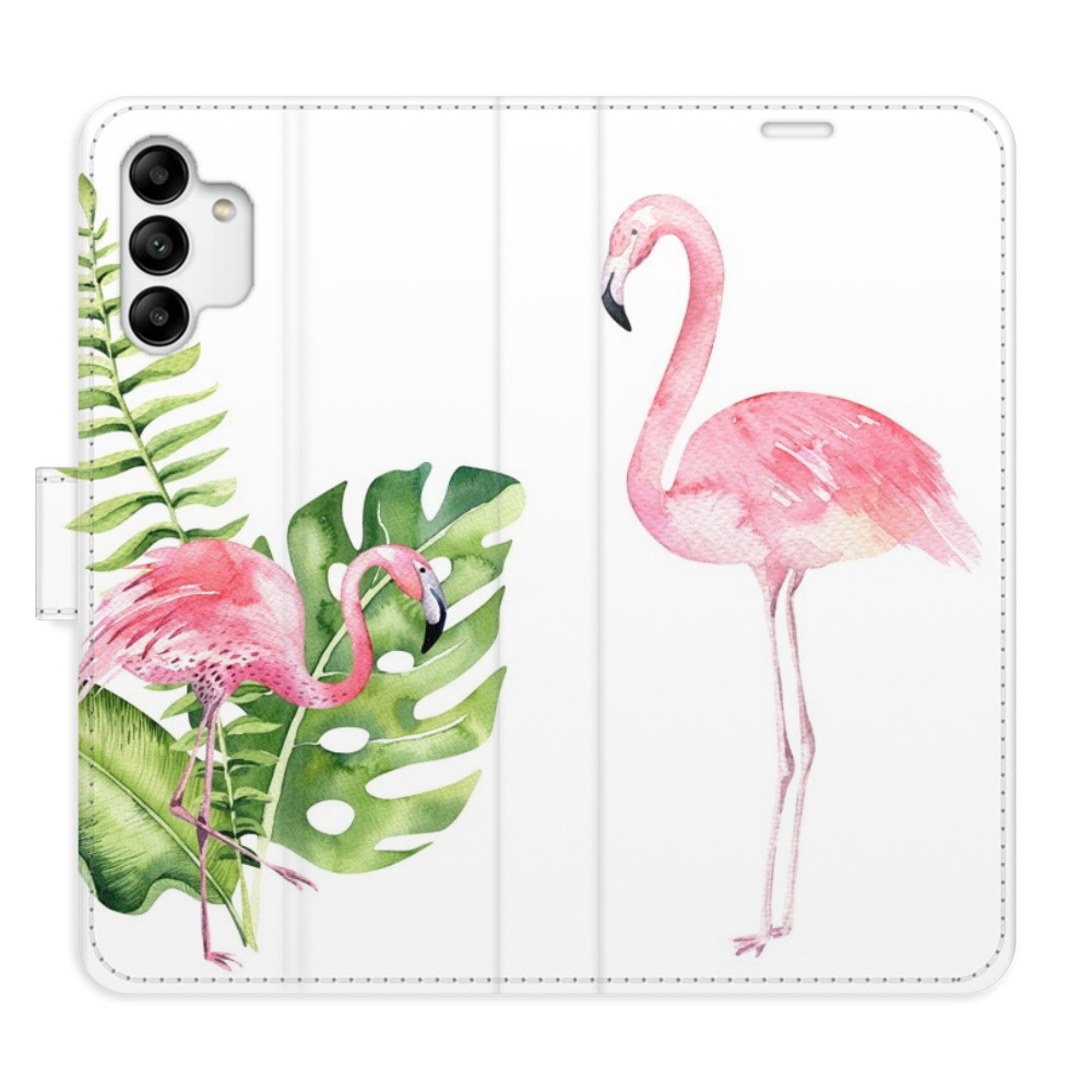 Flipové puzdro iSaprio - Flamingos - Samsung Galaxy A04s