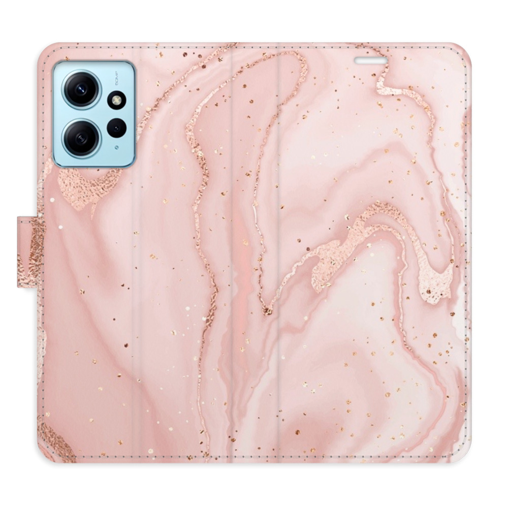 Flipové puzdro iSaprio - RoseGold Marble - Xiaomi Redmi Note 12 5G
