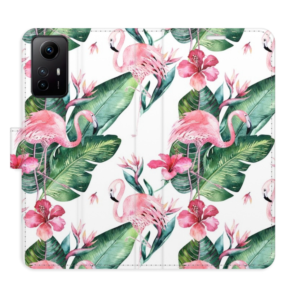 Flipové puzdro iSaprio - Flamingos Pattern - Xiaomi Redmi Note 12S