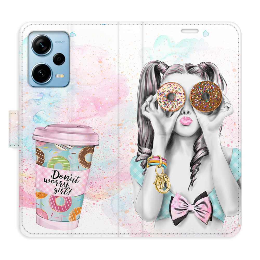 Flipové puzdro iSaprio - Donut Worry Girl - Xiaomi Redmi Note 12 Pro+ 5G