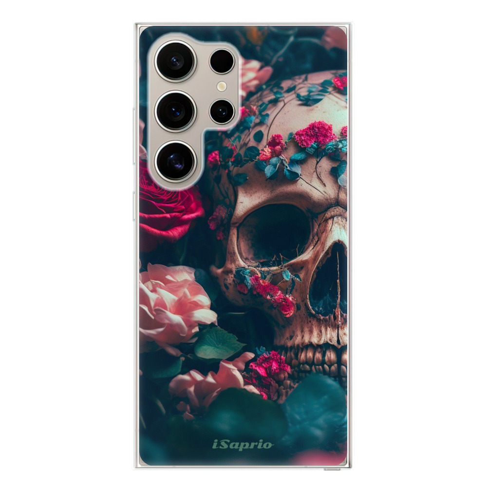 Odolné silikónové puzdro iSaprio - Skull in Roses - Samsung Galaxy S24 Ultra