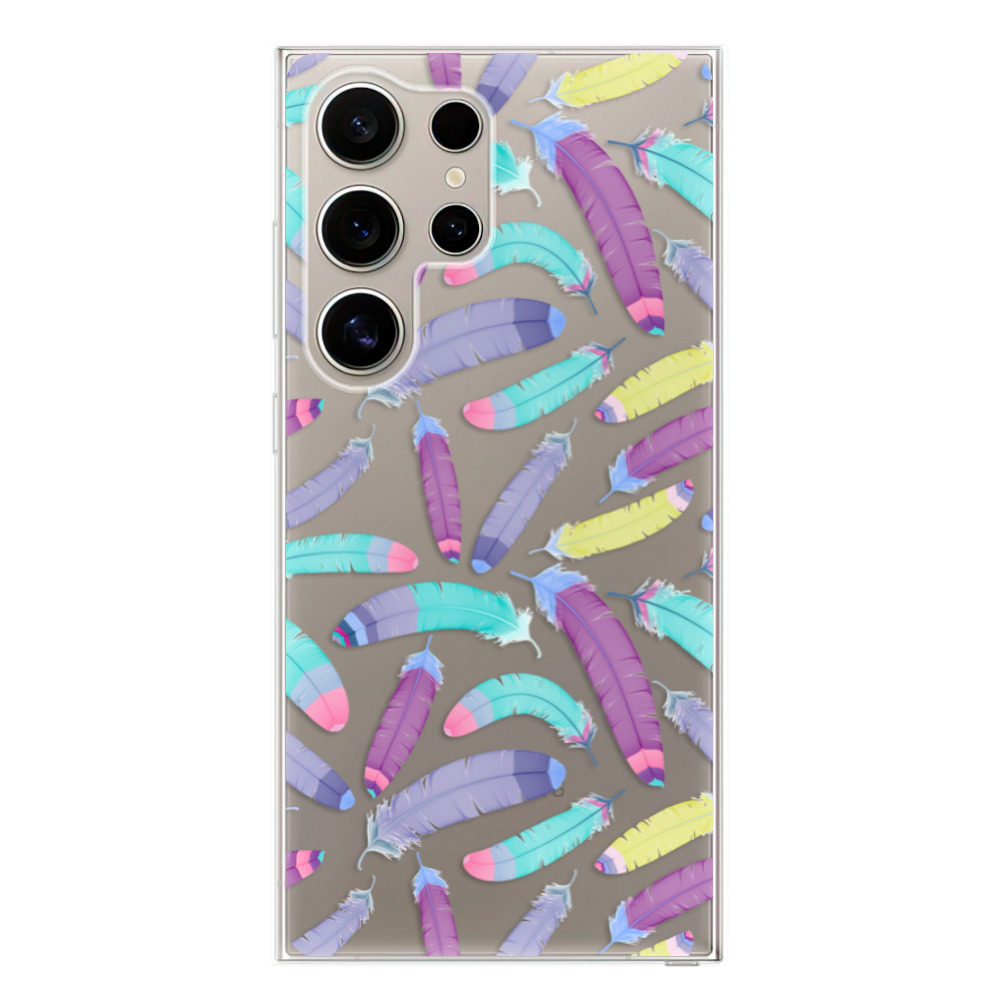 Odolné silikónové puzdro iSaprio - Feather Pattern 01 - Samsung Galaxy S24 Ultra