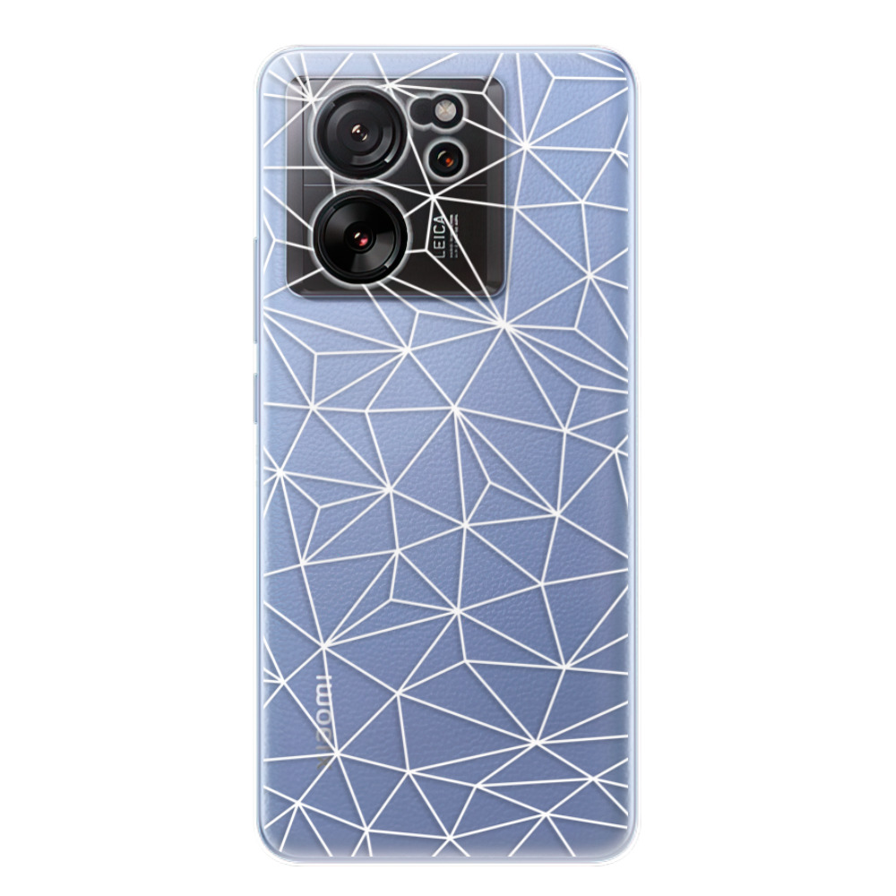 Odolné silikónové puzdro iSaprio - Abstract Triangles 03 - white - Xiaomi 13T / 13T Pro