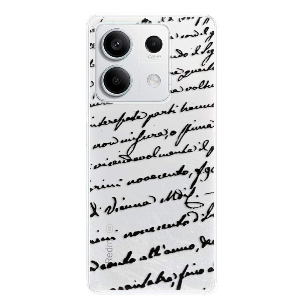 Odolné silikónové puzdro iSaprio - Handwriting 01 - black - Xiaomi Redmi Note 13 5G