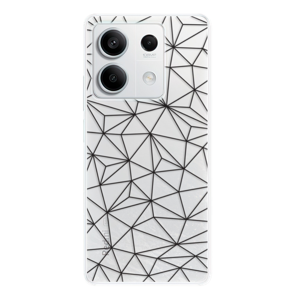 Odolné silikónové puzdro iSaprio - Abstract Triangles 03 - black - Xiaomi Redmi Note 13 5G