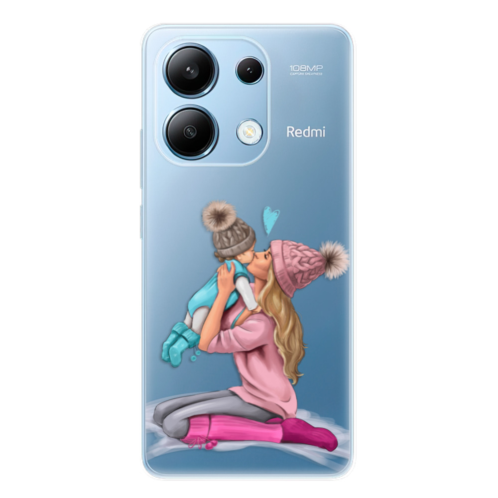 Odolné silikónové puzdro iSaprio - Kissing Mom - Blond and Boy - Xiaomi Redmi Note 13