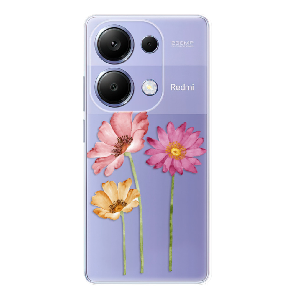 Odolné silikónové puzdro iSaprio - Three Flowers - Xiaomi Redmi Note 13 Pro