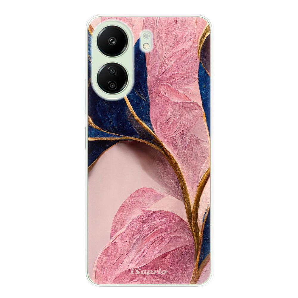 Odolné silikónové puzdro iSaprio - Pink Blue Leaves - Xiaomi Redmi 13C