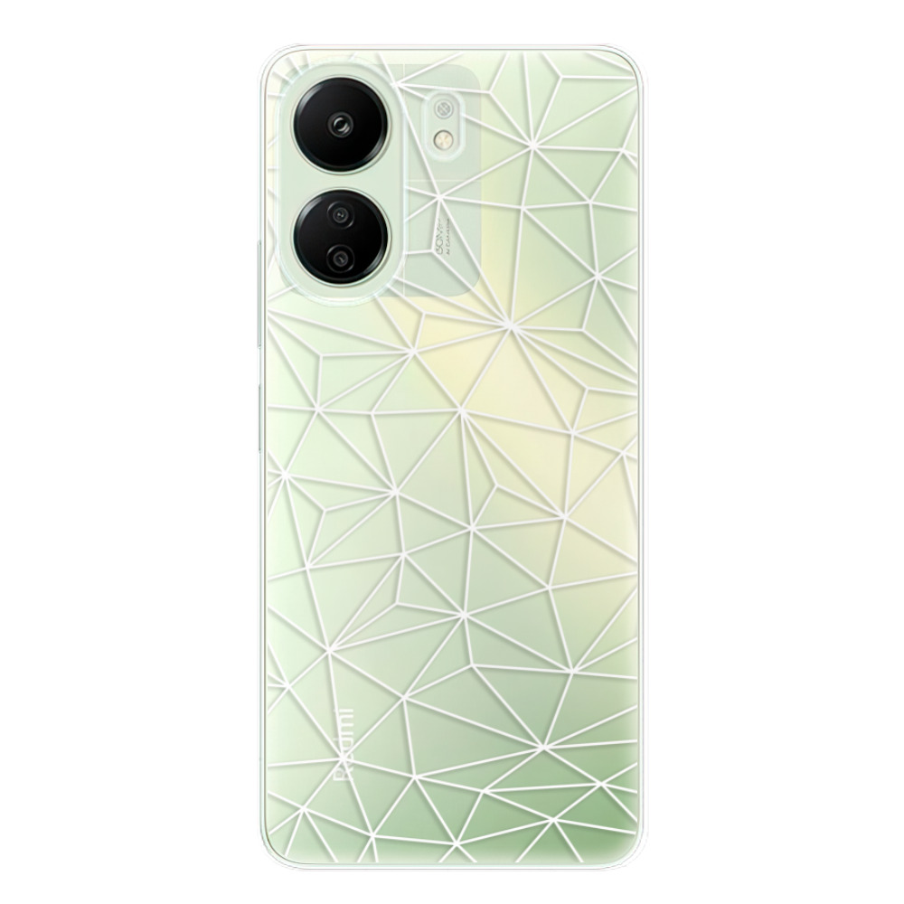 Odolné silikónové puzdro iSaprio - Abstract Triangles 03 - white - Xiaomi Redmi 13C