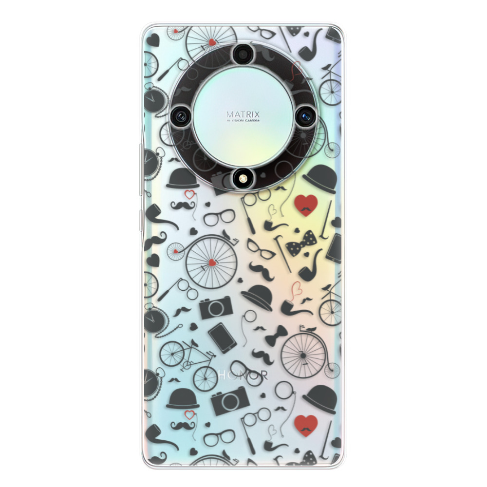 Odolné silikónové puzdro iSaprio - Vintage Pattern 01 - black - Honor Magic5 Lite 5G