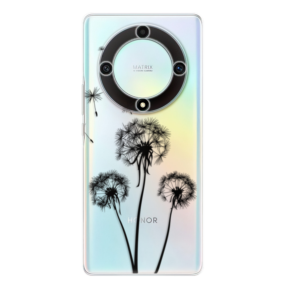 Odolné silikónové puzdro iSaprio - Three Dandelions - black - Honor Magic5 Lite 5G