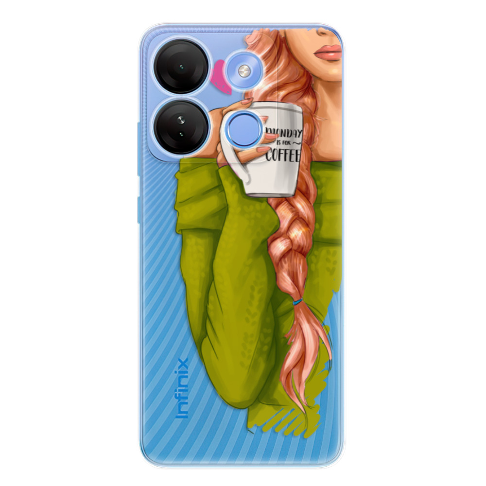 Odolné silikónové puzdro iSaprio - My Coffe and Redhead Girl - Infinix Smart 7