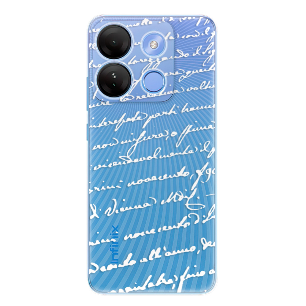 Odolné silikónové puzdro iSaprio - Handwriting 01 - white - Infinix Smart 7