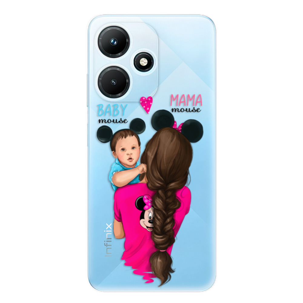 Odolné silikónové puzdro iSaprio - Mama Mouse Brunette and Boy - Infinix Hot 30i