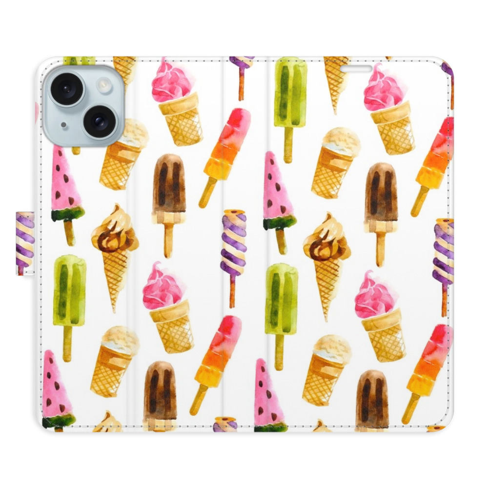 Flipové puzdro iSaprio - Ice Cream Pattern - iPhone 15 Plus