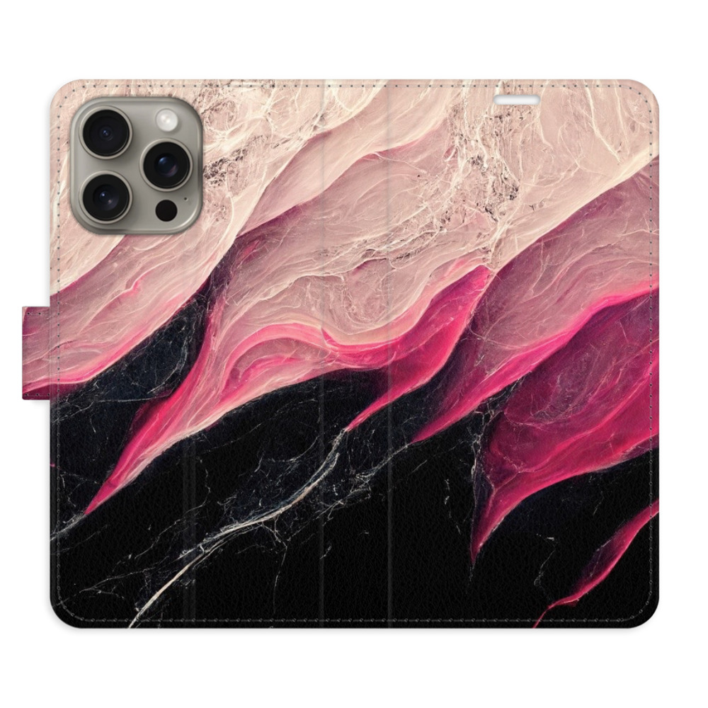 Flipové puzdro iSaprio - BlackPink Marble - iPhone 15 Pro Max