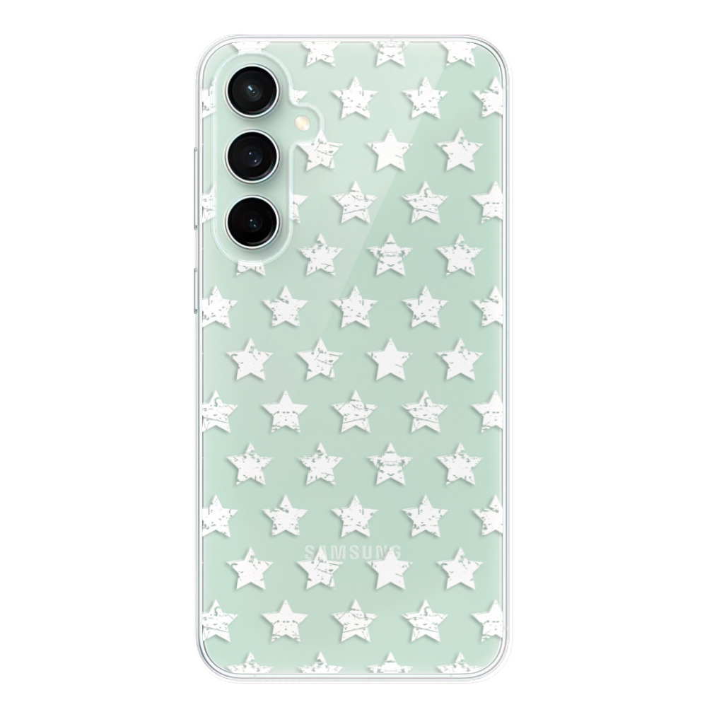 Odolné silikónové puzdro iSaprio - Stars Pattern - white - Samsung Galaxy S23 FE