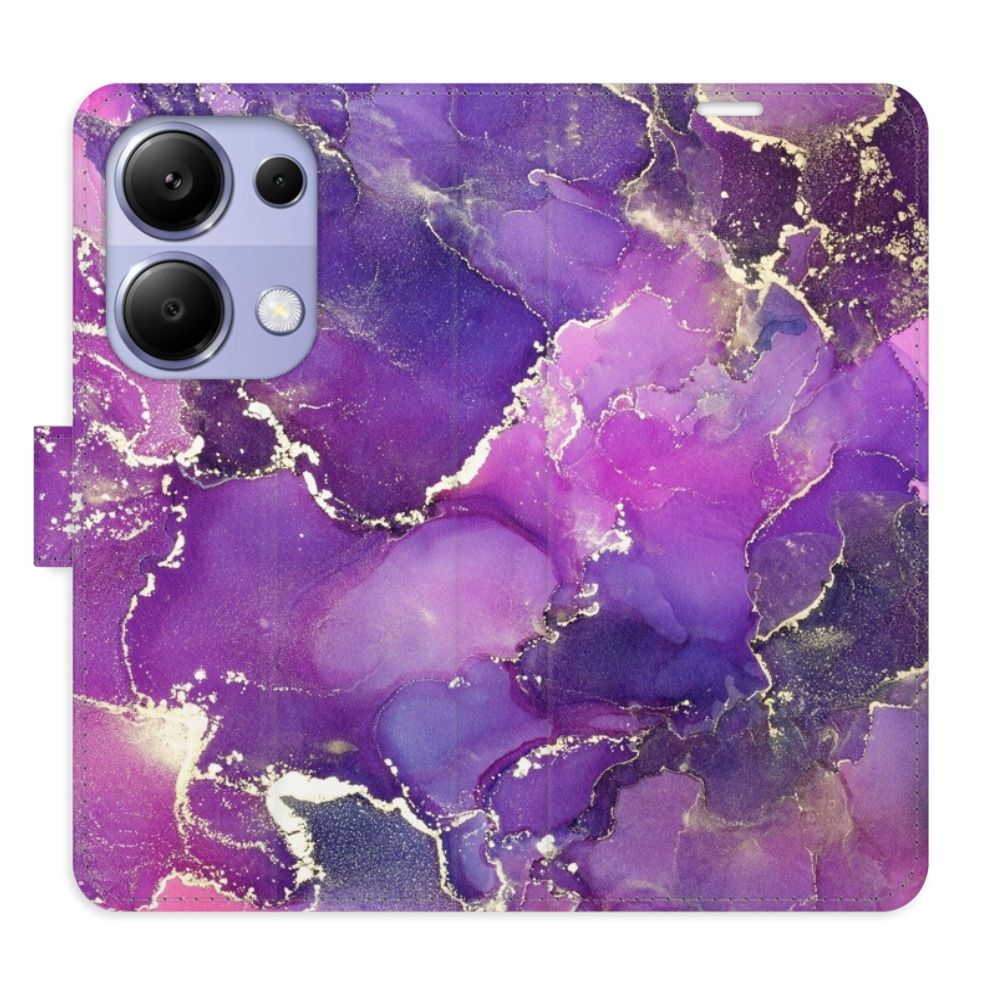 Flipové puzdro iSaprio - Purple Marble - Xiaomi Redmi Note 13 Pro
