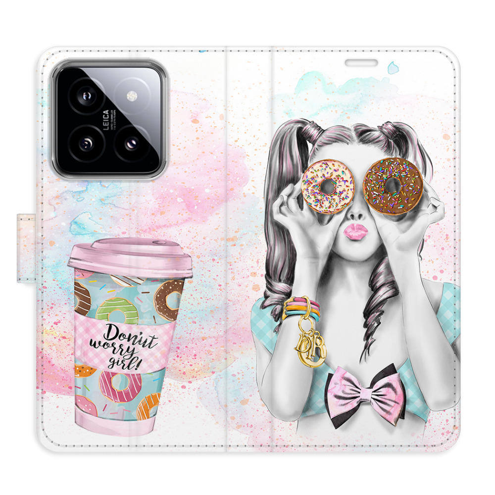 Flipové puzdro iSaprio - Donut Worry Girl - Xiaomi 14