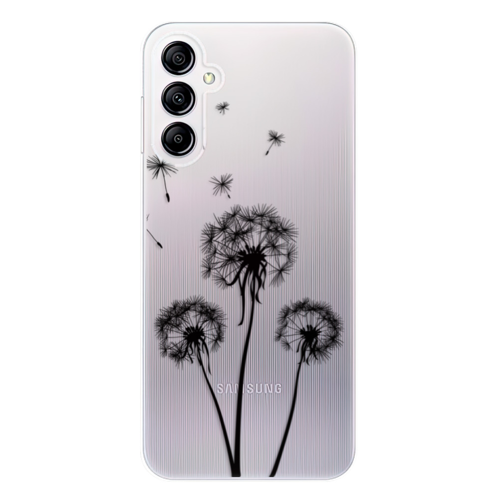 Odolné silikónové puzdro iSaprio - Three Dandelions - black - Samsung Galaxy A14 / A14 5G