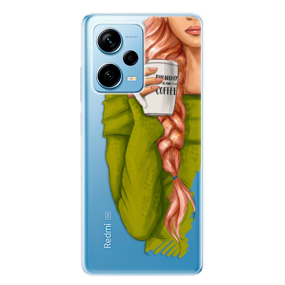 Odolné silikónové puzdro iSaprio - My Coffe and Redhead Girl - Xiaomi Redmi Note 12 Pro 5G / Poco X5 Pro 5G
